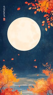 手绘秋月里