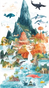 日光岩插画