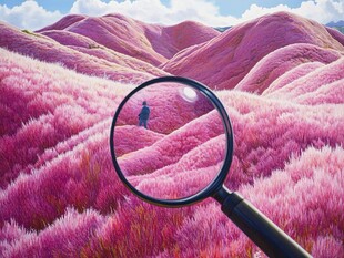 粉红色的超现实风景