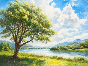 大树油画