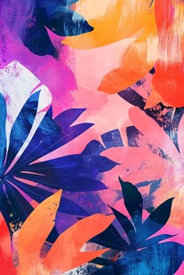 高端抽象花卉色块