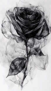 抽象玫瑰黑白灰