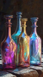 五彩斑斓玻璃瓶