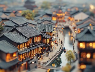 古代街市微缩模型