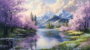 宽屏风景画