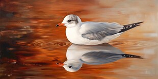 游在水面上的海鸥