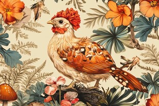 欧美手绘动物花鸟