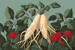 西洋参插画设计