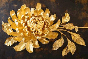 3d浮雕金属牡丹花