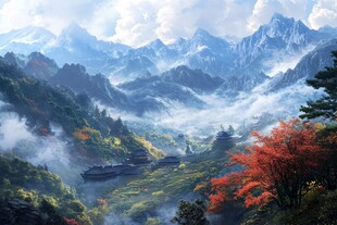 武当山风景画