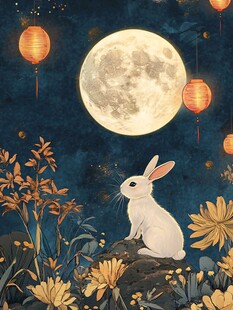 古装月兔插画