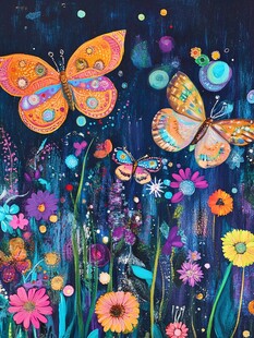 油画装饰画蝴蝶