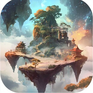 天界晓钟风景插画