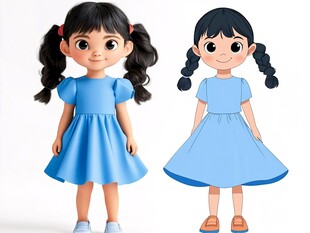 卡通人物小女孩