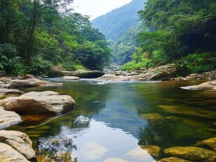 马峦山溪流