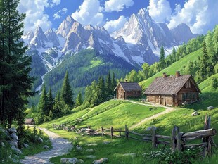 宽屏风景画