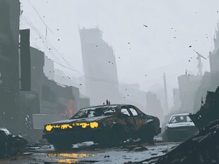 场景赛博插画