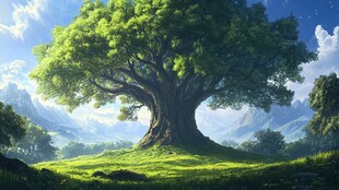 唯美风景参天大树