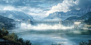 二滩水电站插画