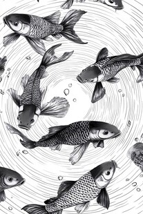 无缝拼接鲤鱼图