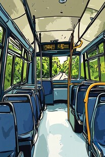 大巴车插画