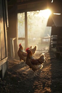 阳光下的土鸡