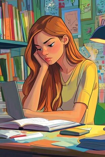 趴在桌上的女生