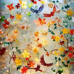 艺术画工艺玻璃花鸟