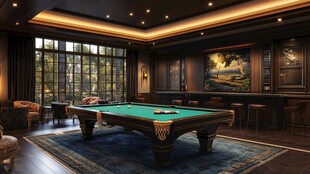 别墅台球室