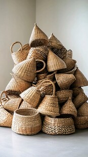 展览馆竹编工艺品