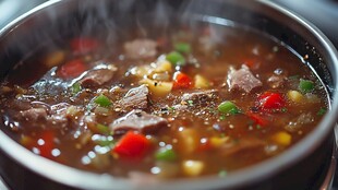 黄焖牛肉特写