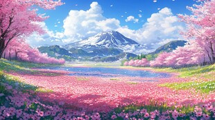 唯美花田场景