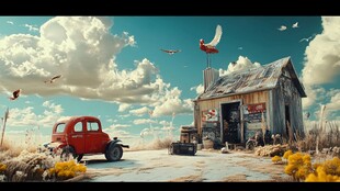 美式卡通风格场景