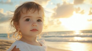 怡然自得的小女孩壁纸