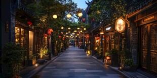 锦里古街旅游夜景