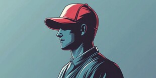 鸭舌帽员工插画