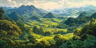 巨幅绿色森林背景