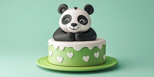 吃蛋糕的熊猫