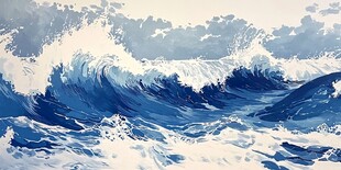 海浪美术绘画