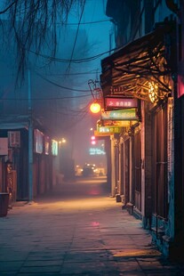 胡同夜景