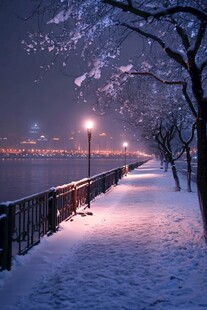 断桥残雪夜景