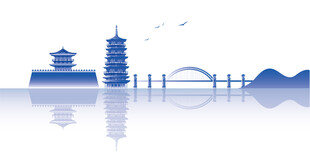 洛阳瀍河区朱樱塔矢量插画