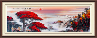 迎客松风景画