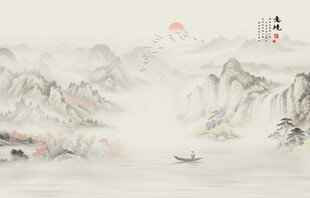禅境水墨山水装饰画