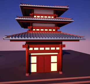 c4d中国古建筑