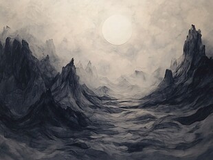 厚涂山水艺术背景