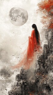 红衣少女设计古风