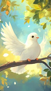 树上的白鸽