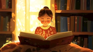 阅读插画插图