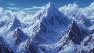 电脑绘画雪山